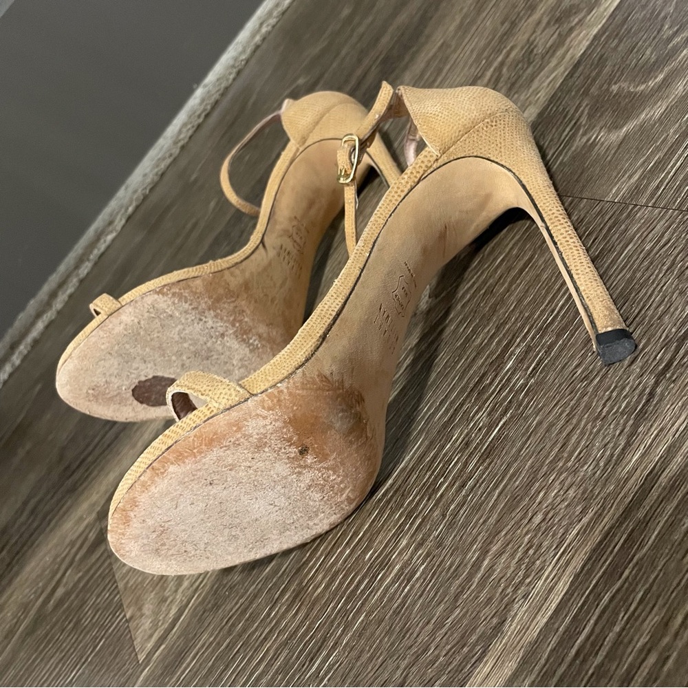 Stuart Weitzman Textured Snake Print Sandal Heels… - image 6